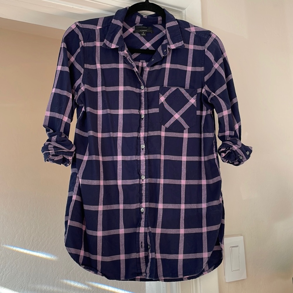 JCrew Classic Fit Flannel Shirt Size 8